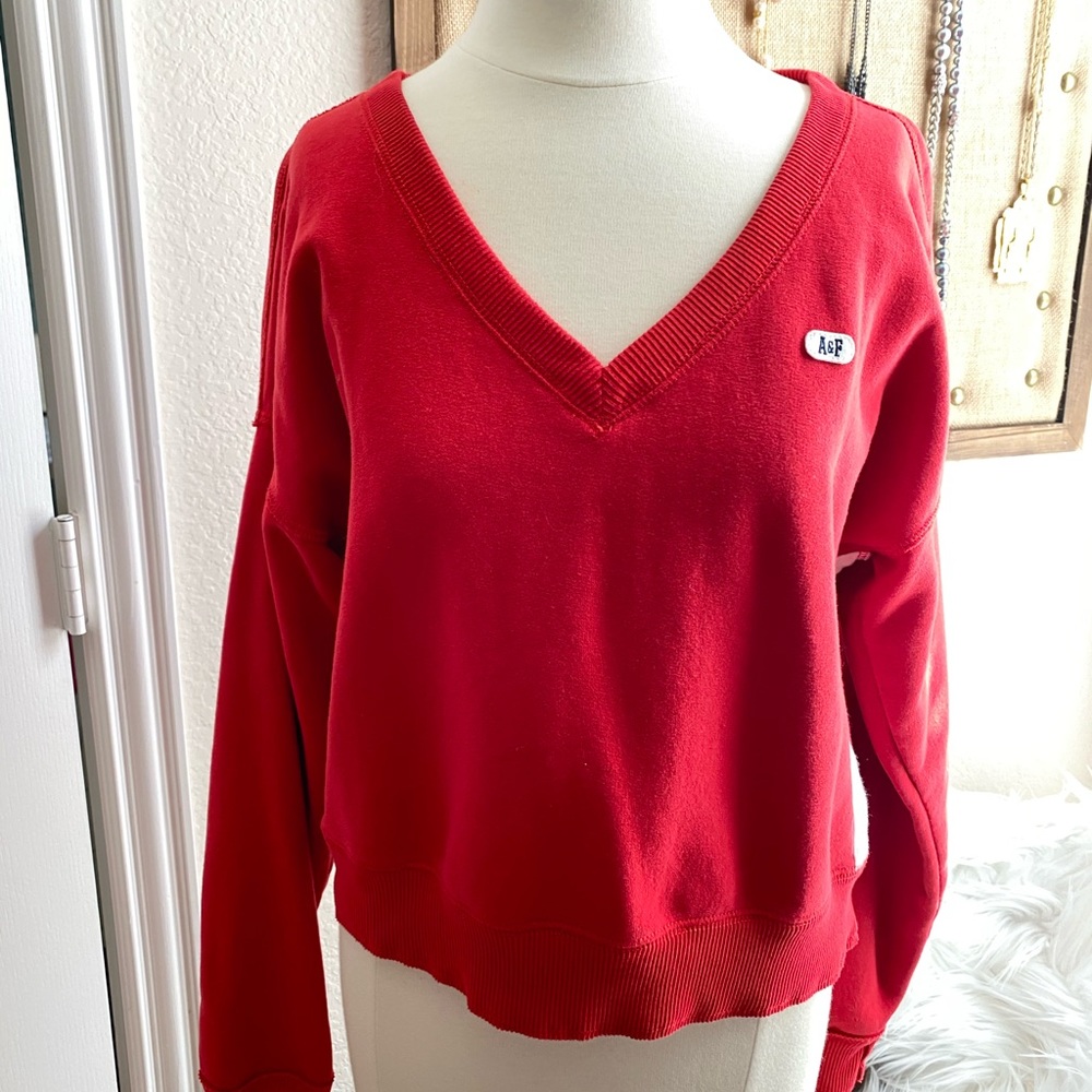 🏷 Final Clearance Abercrombie & Fitch Size S Red Sweatshirt